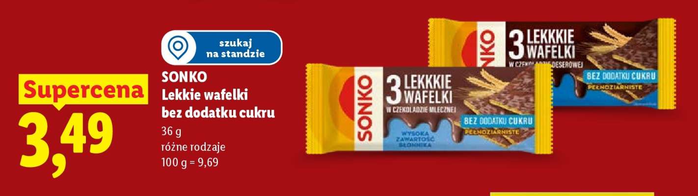Sonko Lekkie wafelki bez dodatku cukru