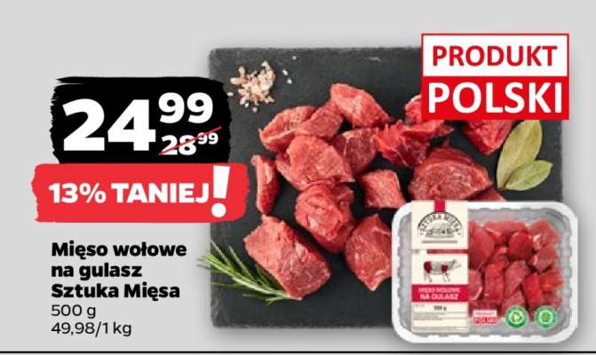 Mięso wołowe na gulasz Sztuka Mięsa