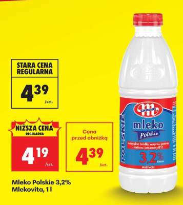 Mleko polskie 3,2% Mlekovita, 1l