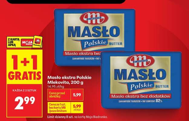 Masło Ekstra Polskie Mlekovita , 200 g