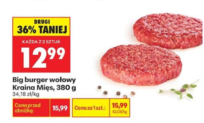 Big burger wołowy Kraina Mięs, 380 g