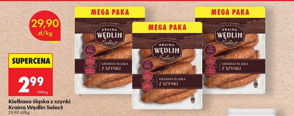 Kiełbasa śląska z szynki Kraina Wędlin Select