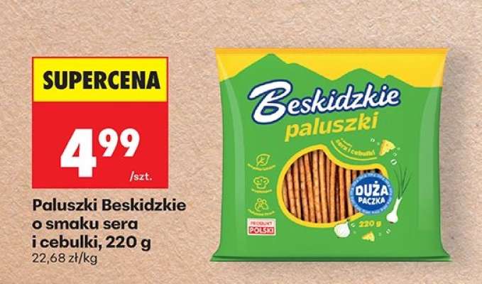 Paluszki Beskidzkie o smaku sera i cebulki, 220 g