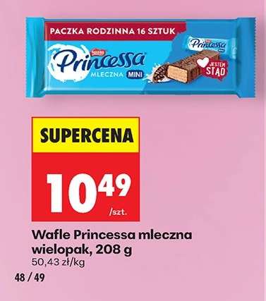 Wafle Princessa mleczna wielopak, 208 g