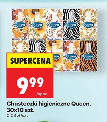 Chusteczki higieniczne Queen, 30x10 szt.