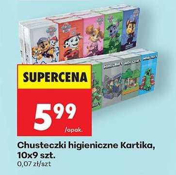 Chusteczki higieniczne Kartika, 10x9 szt.