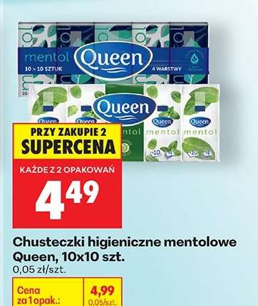 Chusteczki higieniczne mentolowe Queen, 10x10 szt.