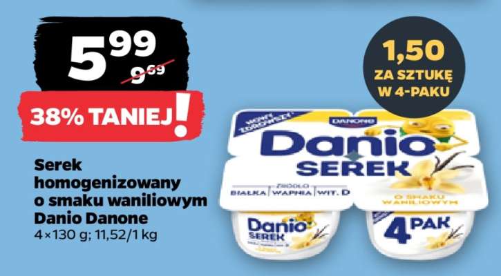 Serek homogenizowany o smaku waniliowym Danio Danone