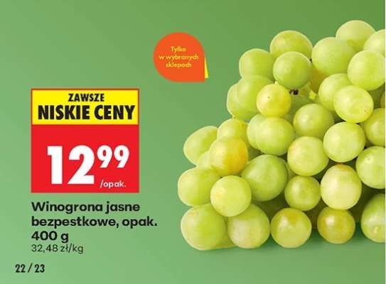 Winogrona jasne bezpestkowe opak