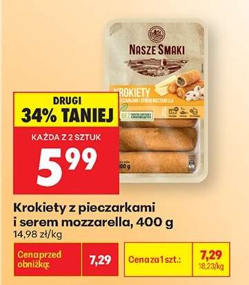 Krokiety z pieczarkami i serem mozzarella, 400 g