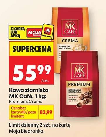 Kawa ziarnista MK Café , 1 kg Premium , Crema