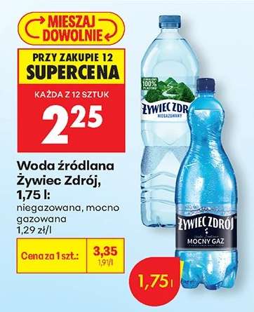 Woda źródlana Żywiec Zdrój, 1,75 l