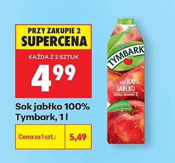 Sok jabłko 100% Tymbark, 1 l