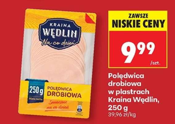 Polędwica drobiowa w plastrach Kraina Wędlin, 250 g