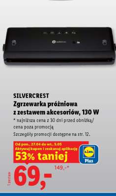 Silvercrest Zgrzewarka próżniowa z zestawem akcesoriów, 130 W