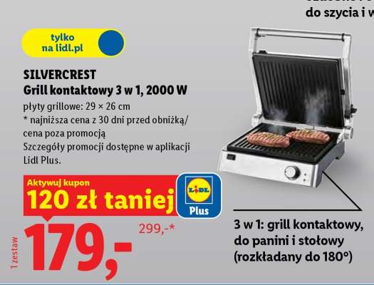 SILVERCREST Grill kontaktowy 3 w 1, 2000 W