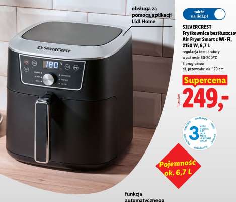 SILVERCREST Frytkownica beztłuszczowa Air Fryer Smart z Wi-Fi