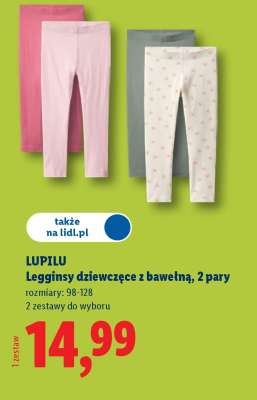 LUPILU Legginsy dziewczęce z bawełną, 2 pary