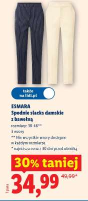 ESMARA Spodnie slacks damskie z bawełną