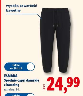 ESMARA Spodnie capri damskie z bawełną