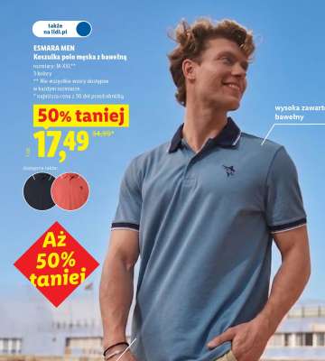 ESMARA MEN Koszulka polo męska z bawełną