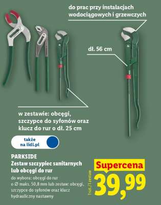 PARKSIDE Zestaw szczypiec sanitarnych lub obcęgi do rur