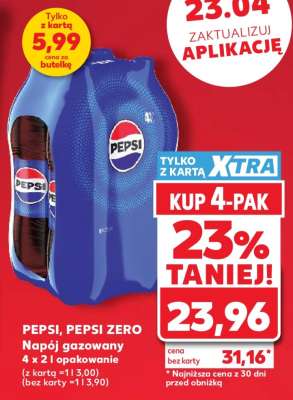 PEPSI, PEPSI ZERO Napój gazowany 4 x 2 l opakowanie