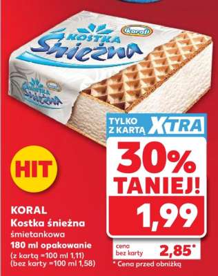 KORAL Kostka śnieżna śmietankowa 180 ml opakowanie