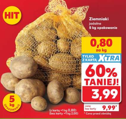 Ziemniaki jadalne 5 kg opakowanie