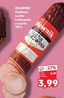 OLEWNIK Kiełbasa sucha krakowska z szynki 100 g