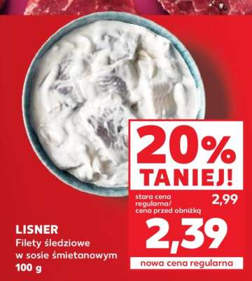LISNER Filety śledziowe w sosie śmietanowym 100 g