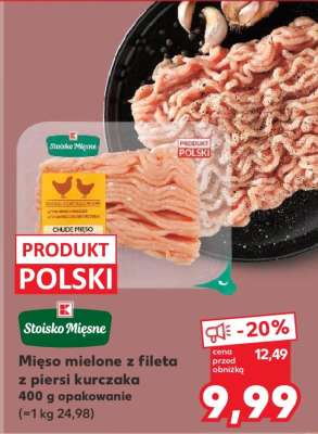 Mięso mielone z fileta z piersi kurczaka 400 g opakowanie