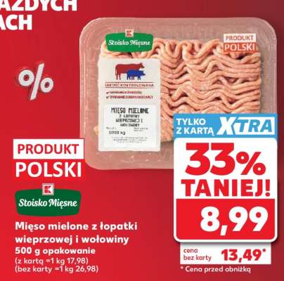 Mięso mielone z łopatki wieprzowej i wołowiny 500 g opakowanie