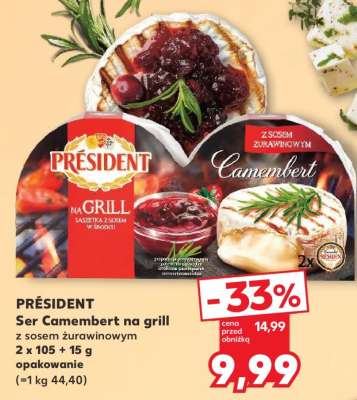 PRESIDENT Ser Camembert na grill