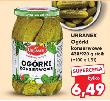URBANEK Ogórki konserwowe 430/920 g słoik
