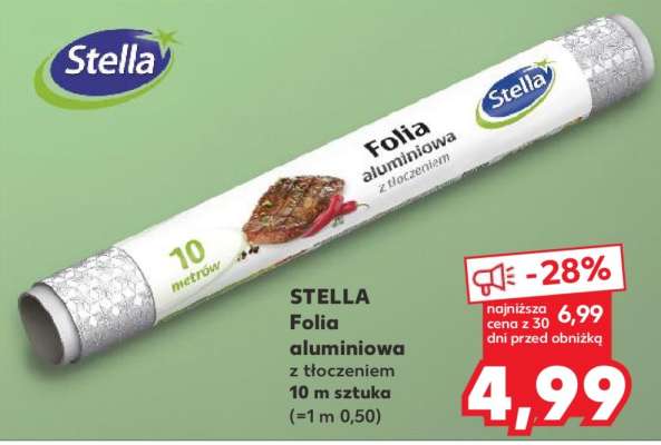 STELLA Folia aluminiowa z tłoczeniem 10 m sztuka
