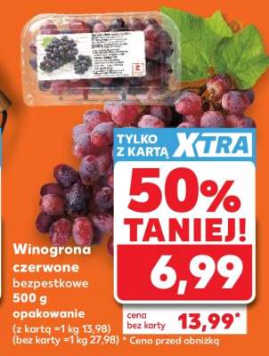 Winogrona czerwone bezpestkowe 500 g opakowanie
