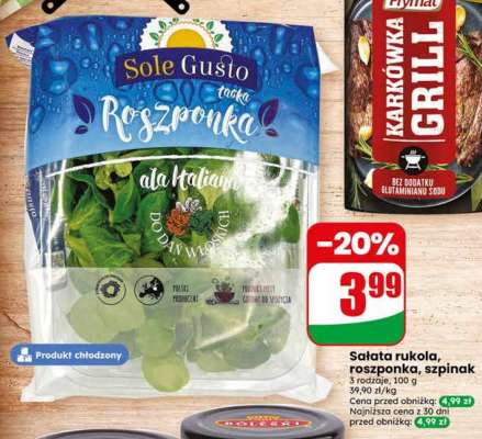 Salata rukola roszponka szpinak