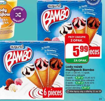 Lody rożek multipack Bambo