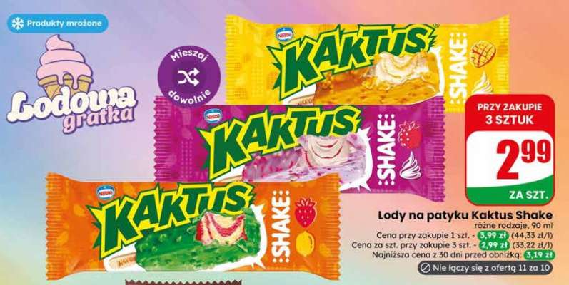 Lody na patyku Kaktus Shake