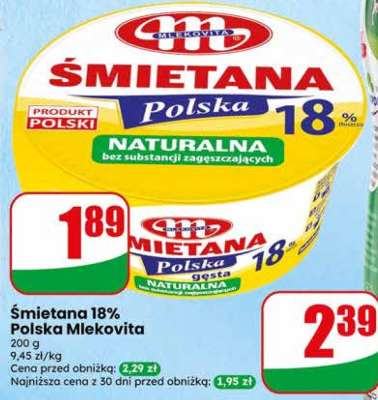 Śmietana 18% Polska Mlekovita