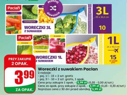 Woreczki z suwakiem Paclan