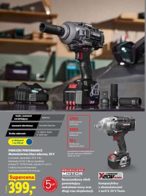 PARKSIDE PERFORMANCE Akumulatorowy klucz udarowy 20 V