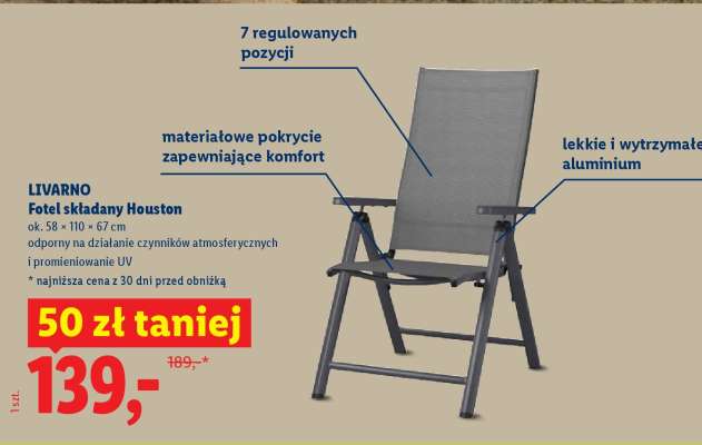 LIVARNO Fotel składany Houston