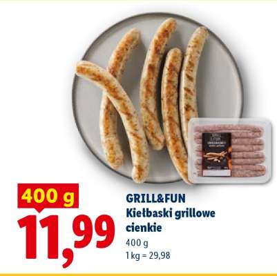 GRILL&FUN Kiełbaski grillowe cienkie