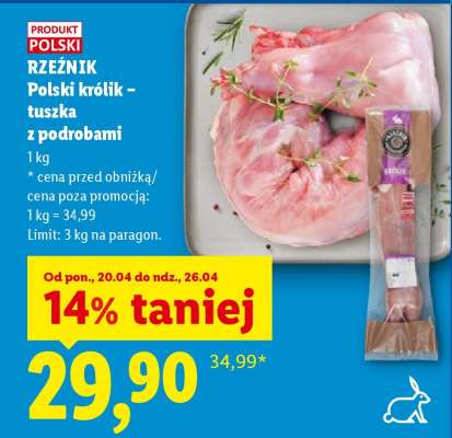 Rzeźnik Polski królik – tuszka z podrobami