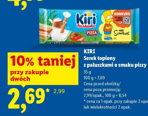 KIRI Serek topiony z paluszkami o smaku pizzy