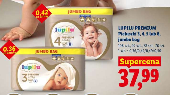 Lupilu Premium Pieluszki 3, 4, 5 lub 6, jumbo bag