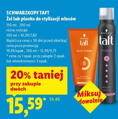 SCHWARZKOPF TAFT Żel lub pianka do stylizacji włosów