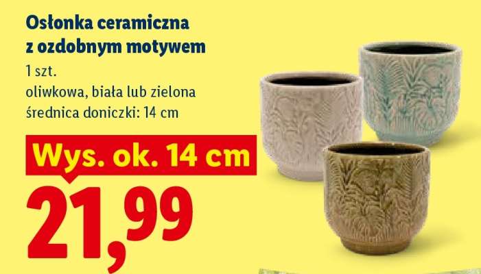 Osłonka ceramiczna z ozdobnym motywem